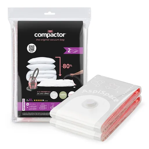 Compactor 2-dielna sada vákuových úložných vriec Bag Aspispace XL, 80 x 130 cm, XL