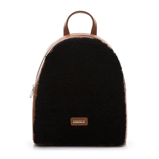 Batoh s prednou časťou z umelej kožušiny pre zimný štýl, 97-4Y-504-1.