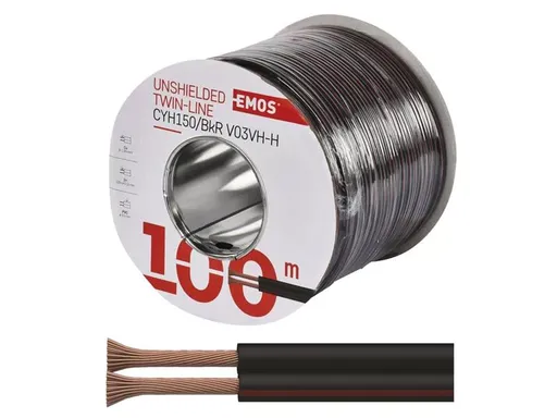 Dvojlinka netienená 2x1,5mm čierno/červená EMOS S8290 100m