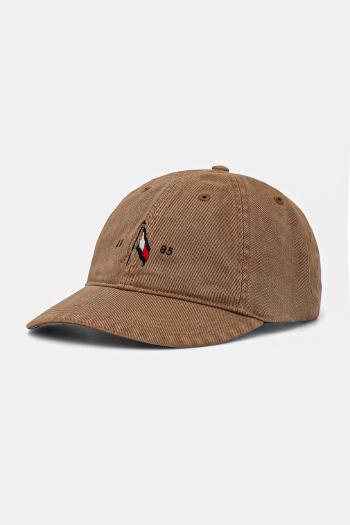 Šiltovka Tommy Hilfiger hnedá farba, jednofarebná, AM0AM13348