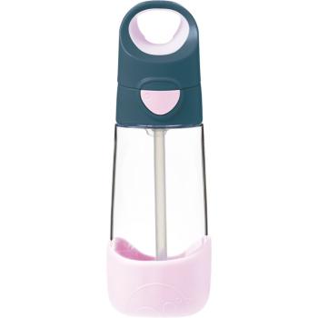 B.Box Bottle with Straw fľaša s rúrkou Indigo Pink 450 ml