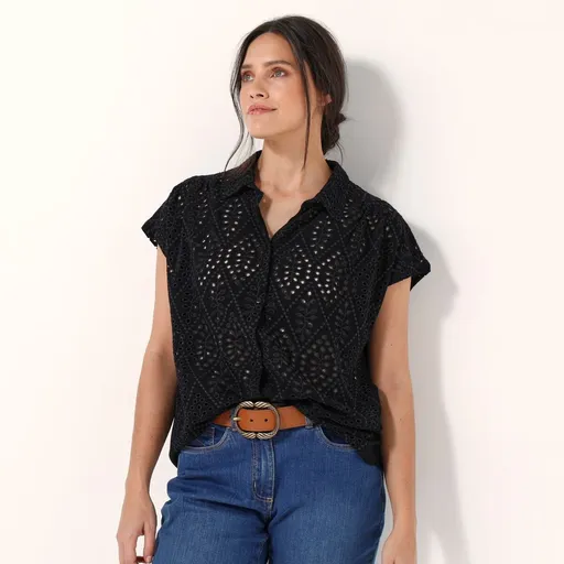 Košeľa s anglickou výšivkou