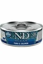 N&D CAT OCEAN Adult Tuniak a losos 70g 1 + 1 Zadarmo