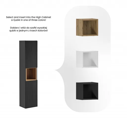 COMAD - Vysoká skrinka 2 dvierka NOVA BLACK 5907611663714