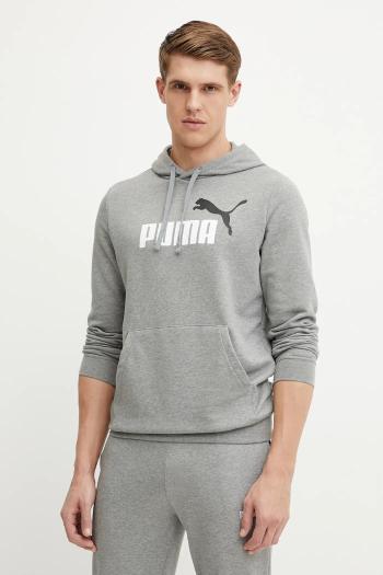 Mikina Puma pánska, šedá farba, s kapucňou, s potlačou, 684712