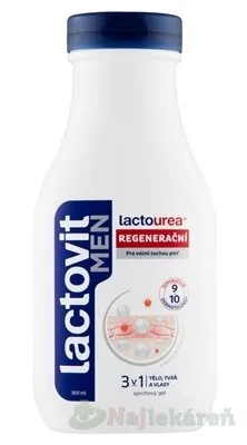 Lactovit MEN Lactourea 3v1 Sprchový gél pre mužov, regeneračný 1x300 ml