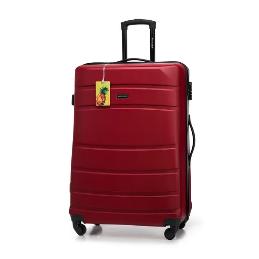 Veľký kufor z ABS materiálu - v tvare U s identifikačnou visačkou, červené 56-3A-653-35Z