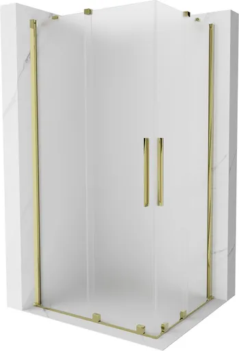 MEXEN/S - Velar Duo sprchovací kút, posuvné dvere 100 x 90, dekor, zlato 871-100-090-32-50