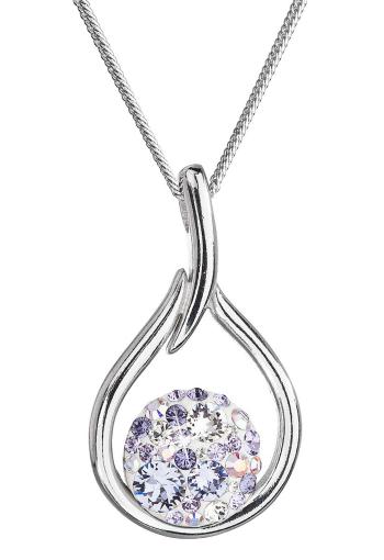 Evolution Group Nadčasový strieborný náhrdelník s kryštálmi Swarovski 32075.3 violet (retiazka, prívesok)