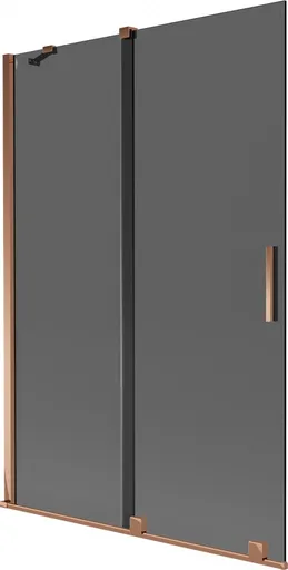MEXEN/S - Velar dvojkrídlová posuvná vaňová zástena 120 x 150, grafit, ružové zlato 896-120-000-41-60