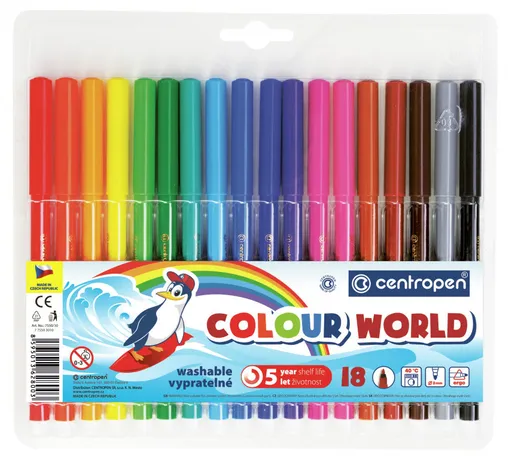 Popisovač Centropen 7550/18 18 farieb valcový hrot 1mm