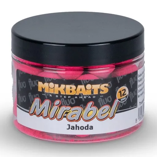 Mikbaits mirabel fluo boilie 150 ml 12 mm - jahoda