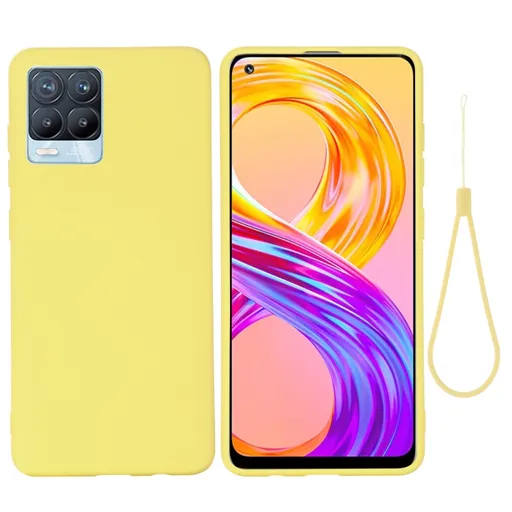 RUBBER Ochranný kryt pre Realme 8 / Realme 8 Pro žltý