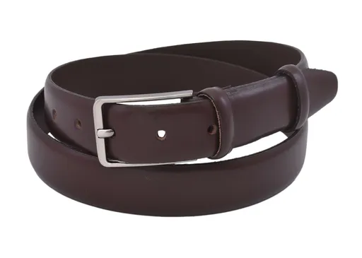 Pánsky kožený opasok s hladkým povrchom – šírka 3 cm, 728-30-02  tmavohnedý