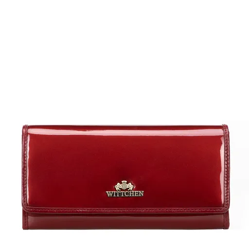 Dámska lakovaná peňaženka podlhovastá červená 14-1L-052-3A
