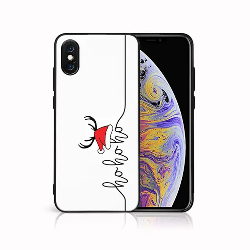 MY ART Kryt s vianočným dizajnom Apple iPhone X / XS HOHOHO (073)