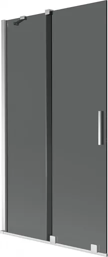 MEXEN/S - Velar dvojkrídlová posuvná vaňová zástena 100 x 150, grafit, chróm 896-100-000-41-01