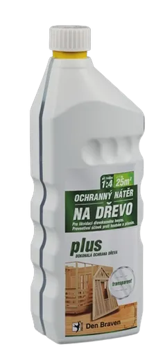 DEN BRAVEN - Ochranný náter na drevo PLUS 1 kg transparentná