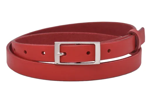 Kožený dámsky opasok 722-20-26 červený pracka Zora