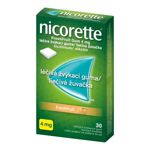 Nicorette žuvačky na odvykanie od fajčenia Fresh fruit 4mg/30ks