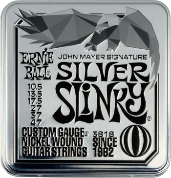 Ernie Ball John Mayer Silver Slinky Nickel Wound Electric Guitar Strings 3 Pack Struny pre elektrickú gitaru