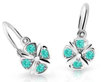 Cutie Jewellery Slušivé detské náušnice z bieleho zlata C2245-10-X-2 svetlo zelená