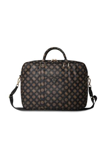 Taška na notebook Guess 4G Peony Front Pocket Zipper Triangle Logo 16" čierna farba