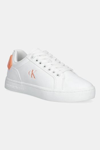 Kožené tenisky Calvin Klein Jeans CLASSIC CUPSOLE RU PATCH LTH WN biela farba, YW0YW01845