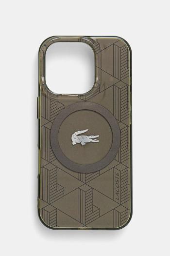Puzdro na mobil Lacoste iPhone 16 Pro 6.3 zelená farba, LCHMP16LUBSB