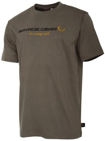 Savage gear tričko sg4 logo t-shirt loden green - l