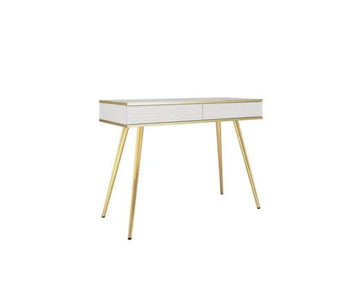 ArtPS Toaletný stolík BIJOU T-102 MDF | biela / zlaté nohy