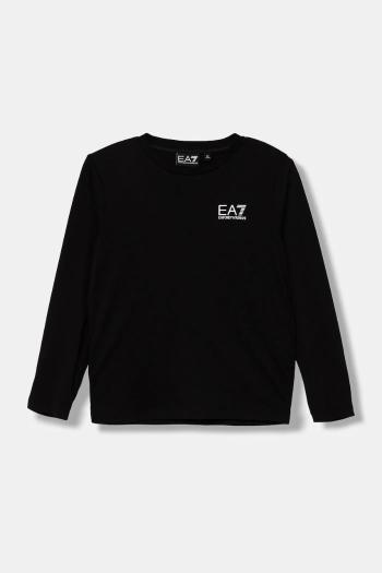Detská bavlnená košeľa s dlhým rukávom EA7 Emporio Armani biela farba, s potlačou, 7B000021 AF10378