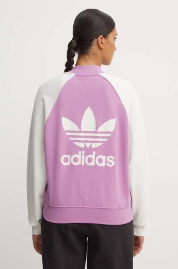 Mikina adidas Originals dámska, fialová farba, vzorovaná, IZ2833