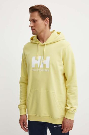 Bavlnená mikina Helly Hansen HH LOGO HOODIE pánska, tmavomodrá farba, s kapucňou, s nášivkou, 33977