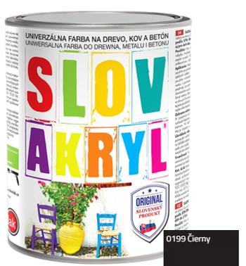 SLOVAKRYL - Univerzálna vodou riediteľná farba 0,75 kg 0199 - čierna