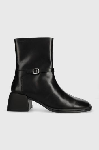 Kožené členkové topánky Vagabond Shoemakers ANSIE dámske, čierna farba, na podpätku, 5645.301.20