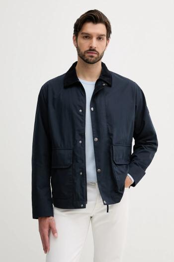 Bunda Tommy Hilfiger tmavomodrá farba, prechodná, MW0MW39638