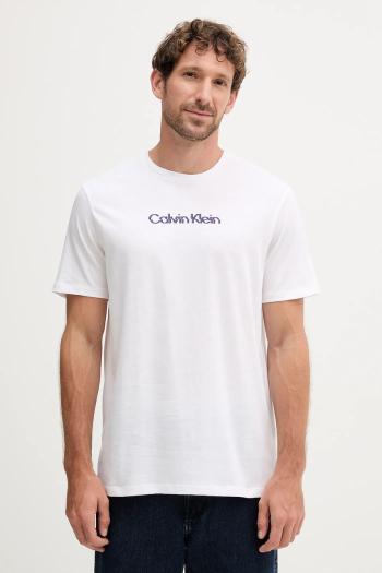 Bavlnené tričko Calvin Klein Jeans pánske, biela farba, s potlačou, LV04RC858G