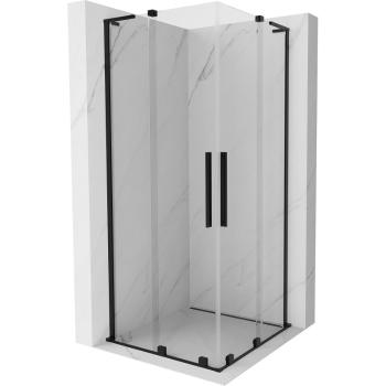 MEXEN/S - Velar L Duo sprchovací kút, posuvné dvere 90 x 90, transparent, čierna 871-090-090-02-03-70