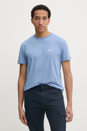 Bavlnené tričko Tommy Jeans pánske, s nášivkou, DM0DM21140