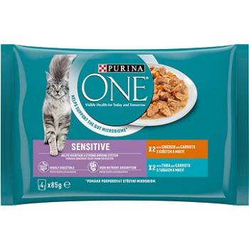PURINA ONE SENSITIVE multipack kurča v šťave 4× 85 g (7613287903938)