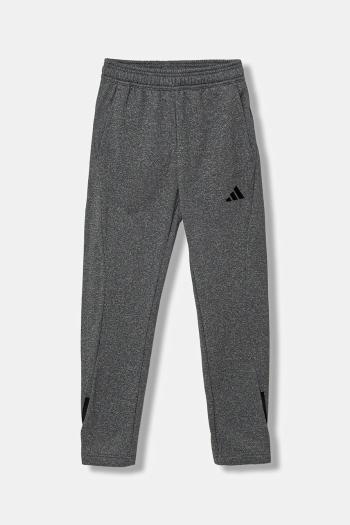 Detské tepláky adidas šedá farba, melanžové, JW1973