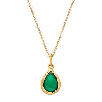 Hot Diamonds Pozlátený náhrdelník s diamantom a achátom Gemstones DP1026 (retiazka, prívesok)