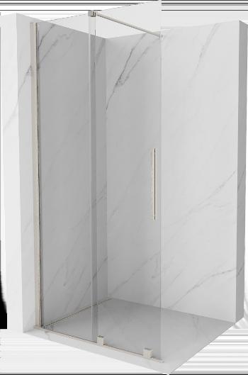 MEXEN/S Velar Sprchová zástěna posuvná Walk-in 120 x 200, transparent 8 mm, nikl kartáčovaný 871-120-000-03-97