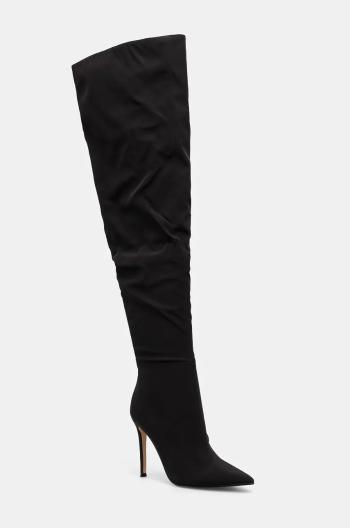 Vysoké čižmy Steve Madden Epic dámske, čierna farba, na vysokom podpätku, SM11003361