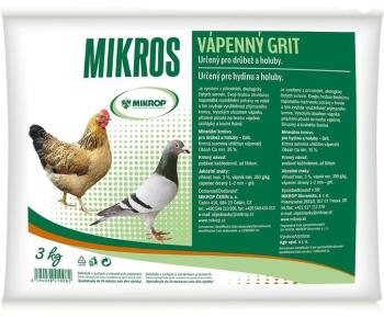 MIKROS Vápenný grit pre hydinu a vtáctvo 3kg