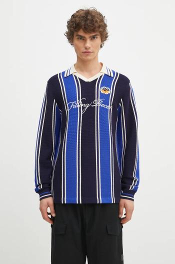 Sveter Filling Pieces Knit Football Jersey pánsky, tmavomodrá farba, tenký, 91099041925