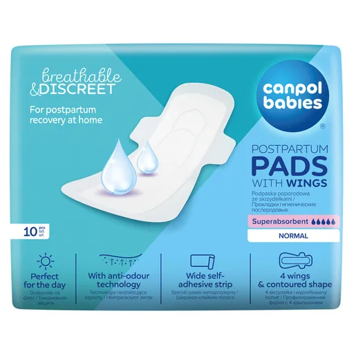 CANPOL BABIES Popôrodné vložky s krídelkami denné 10 kusov
