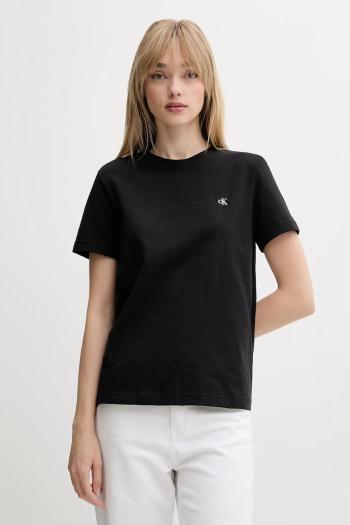 Bavlnené tričko Calvin Klein Jeans dámske, čierna farba, LV047B224G