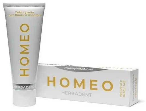 HERBADENT HOMEO Prírodná bylinná zubná pasta bez fluoru a mentolu 75g